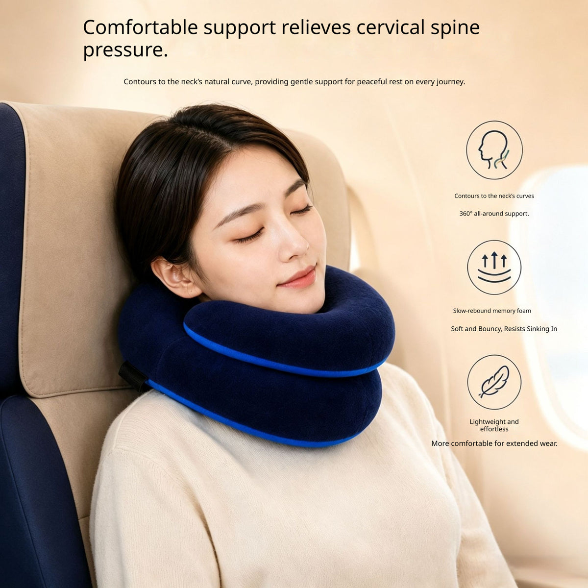 Portable Nuvianeck travel pillow for everyday journeys.